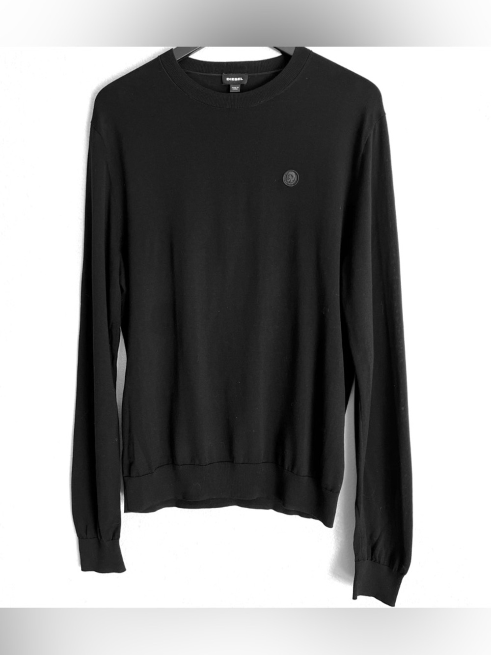 Diesel Men’s Silk Blend Crewneck Sweater Size L Black